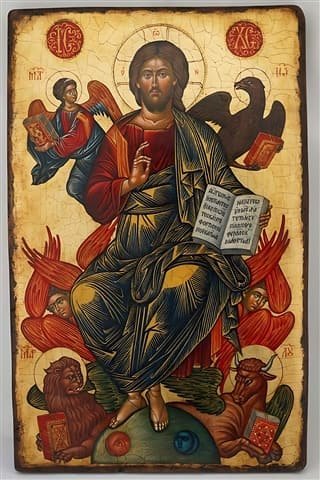 El Tetramorfos. Cristo en majestad rodeado por los cuatro vivientes de los evangelistas